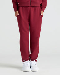 Girls Black & Dark Maroon Relaxed Joggers 2-Pack