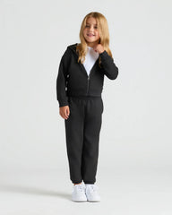 Girls Black & Electric Fuchsia Cropped Zip Hoodie 2-Pack